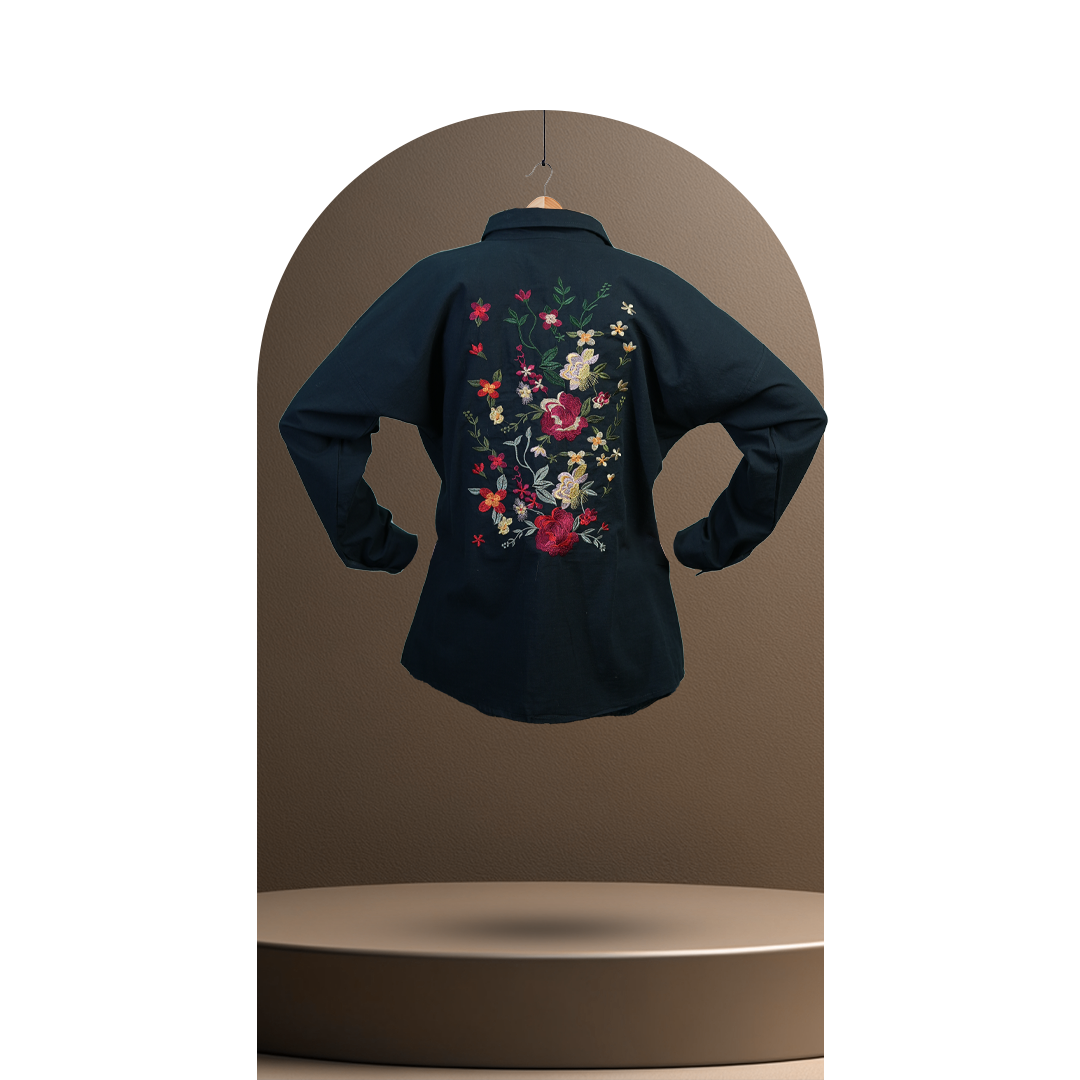 تصویر پیراهن زنانه کالکشن شیدا رنگ سرمه‌ای 