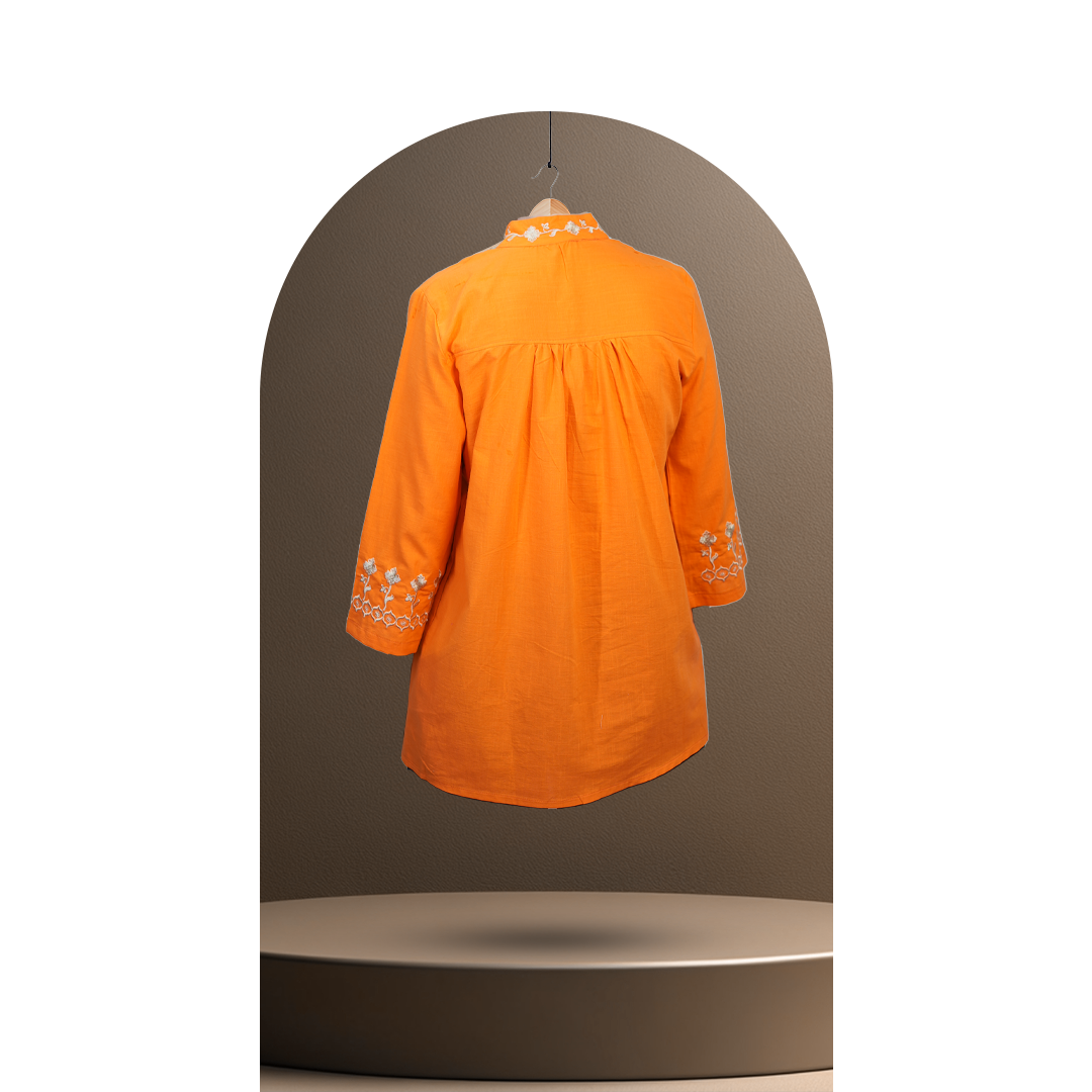 تصویر تونیک زنانه کالکشن طبیعت رنگ نارنجی 