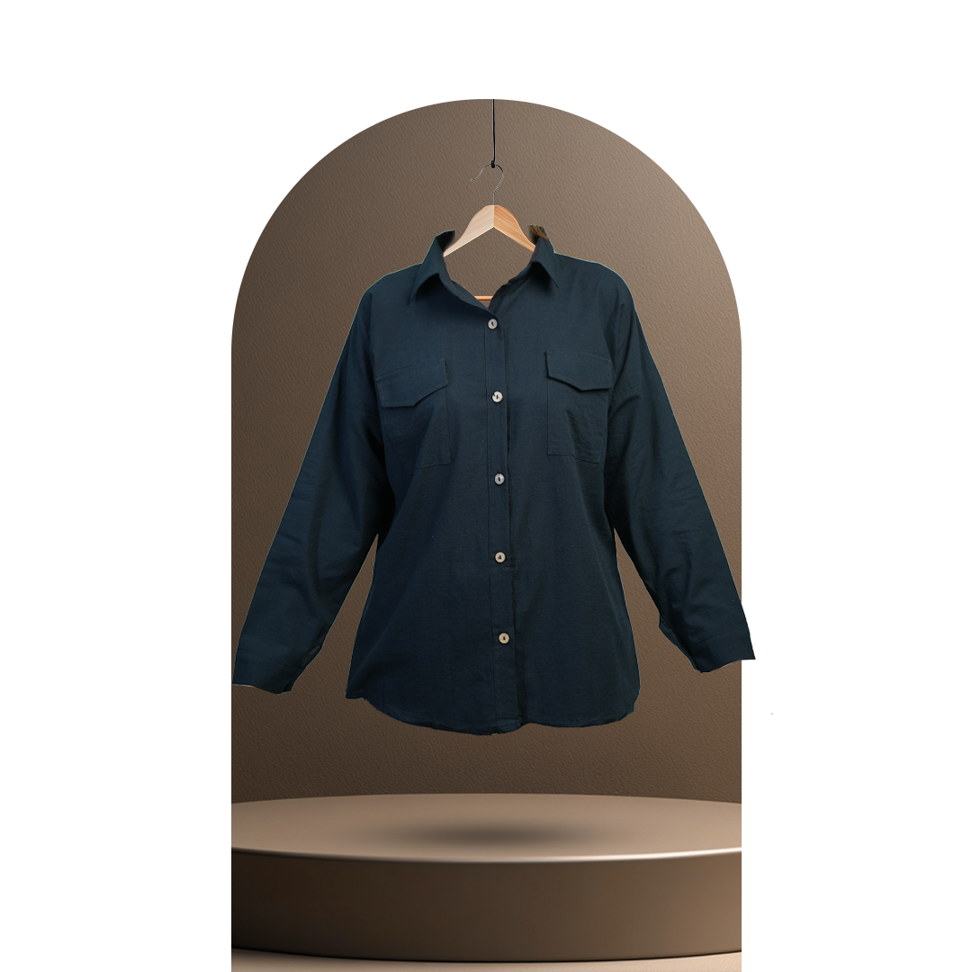 تصویر پیراهن زنانه کالکشن شیدا رنگ سرمه‌ای 
