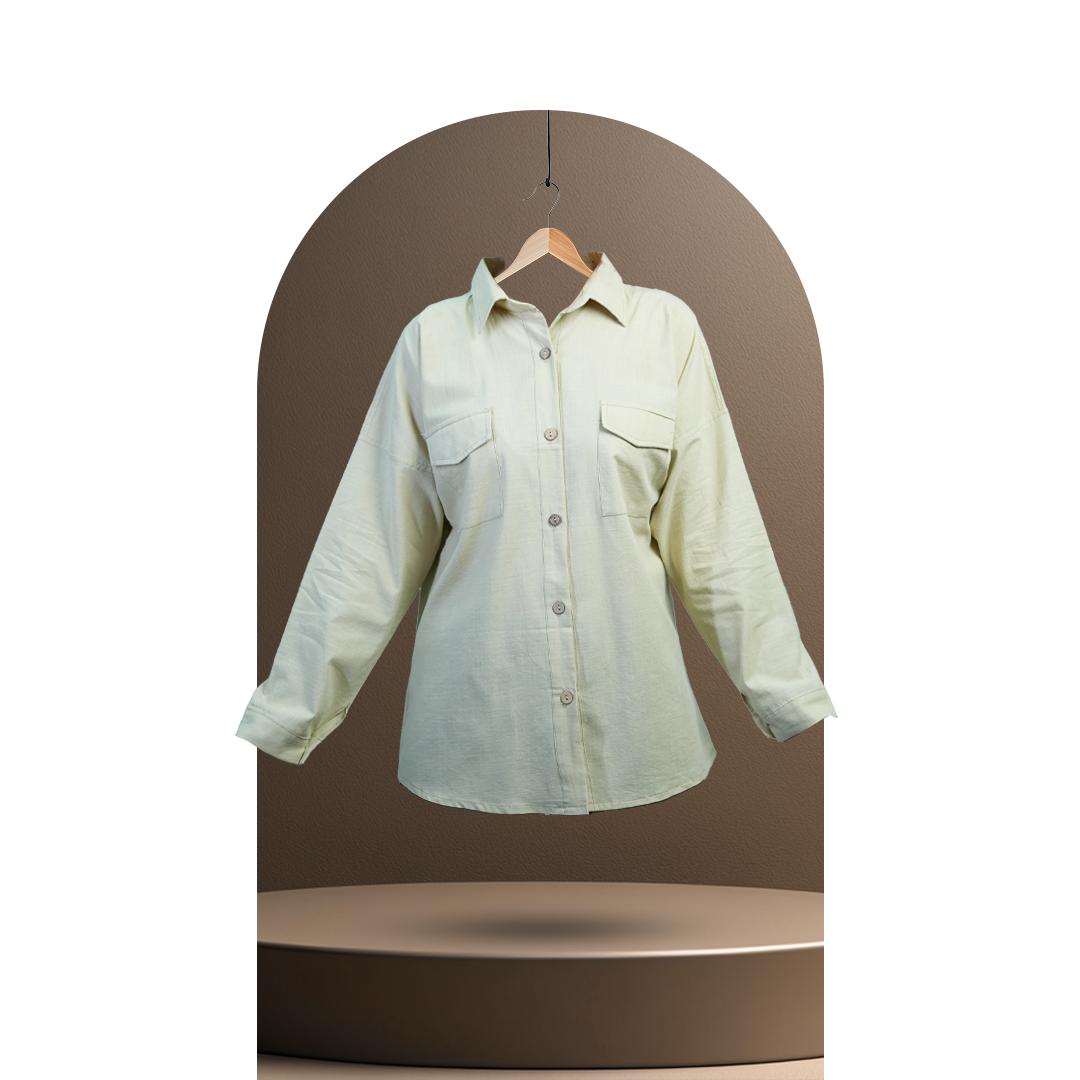 تصویر پیراهن زنانه کالکشن شیدا رنگ سبز پاستلی 