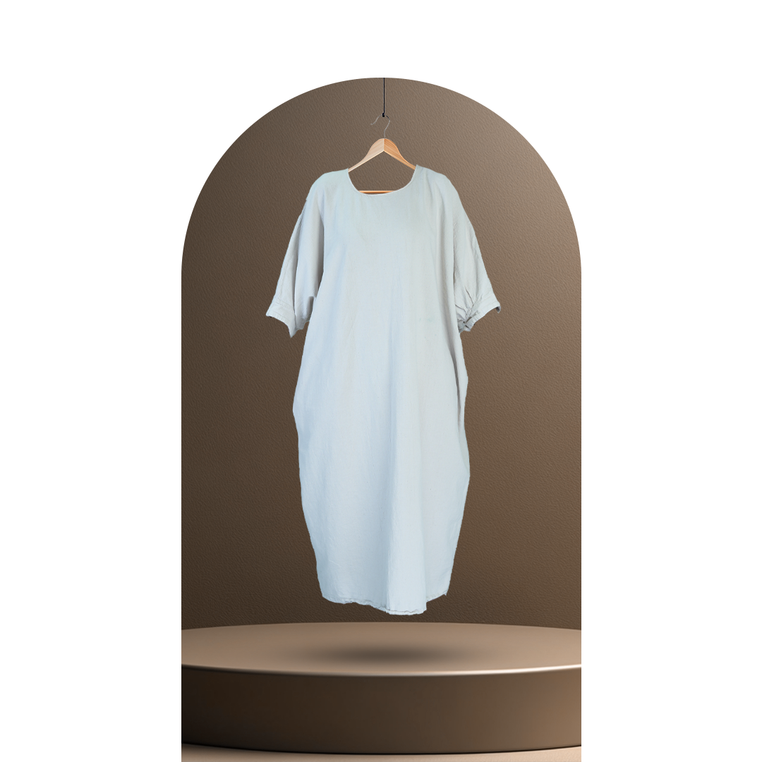 تصویر پیراهن کفتان زنانه کالکشن شیلا رنگ آبی 